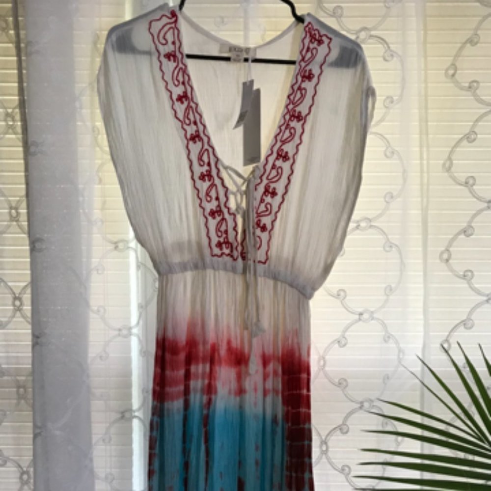 BoHo Tie Dye Full Length Crepe Style Dress